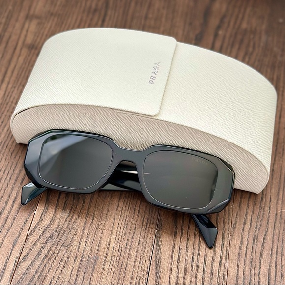 Prada Black Rectangular Sunglasses - Picture 2 of 3
